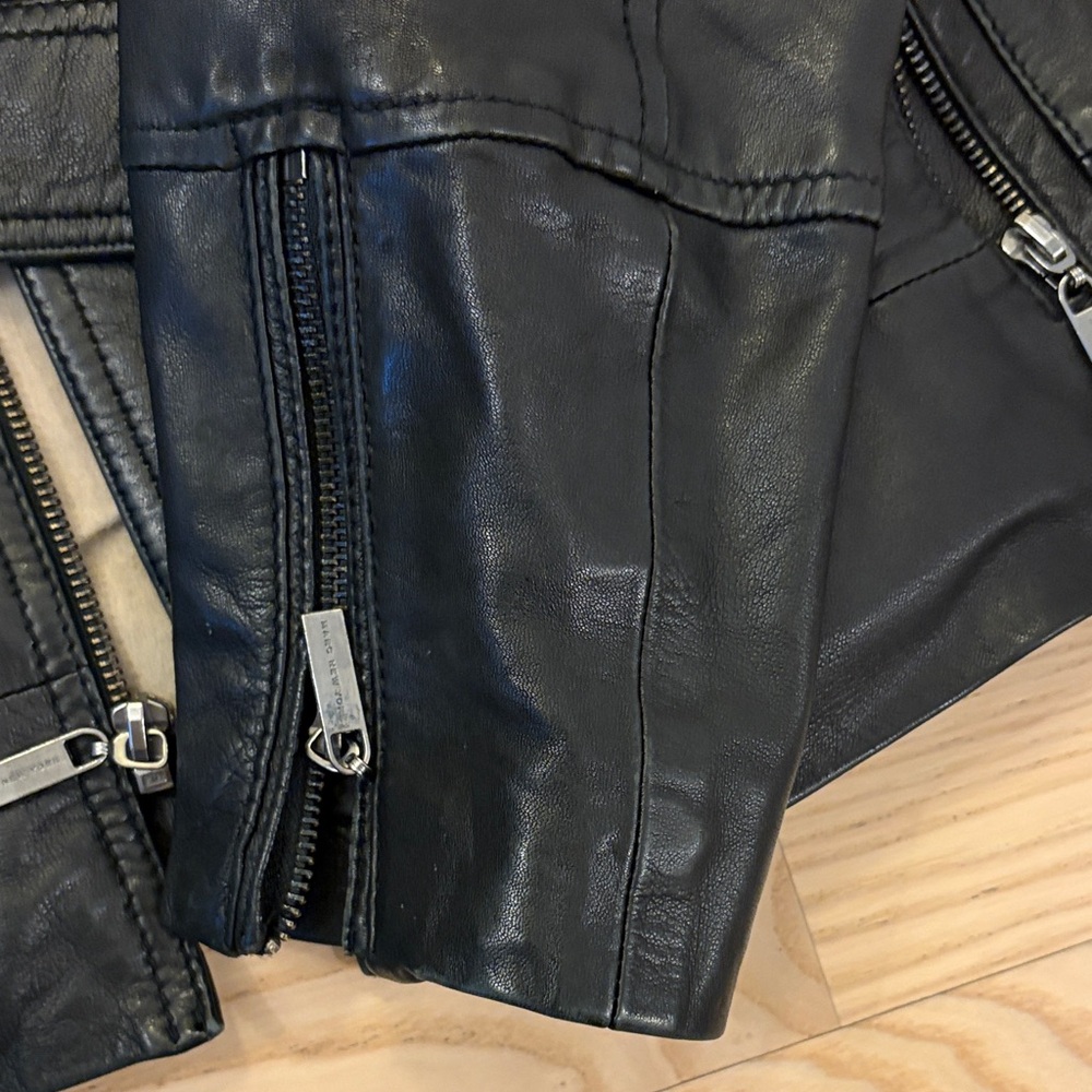 Marc New York Black Leather Belted Jacket - Picture 6 of 14